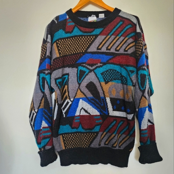 Vintage abstract cosby knit sweater - Picture 3 of 7